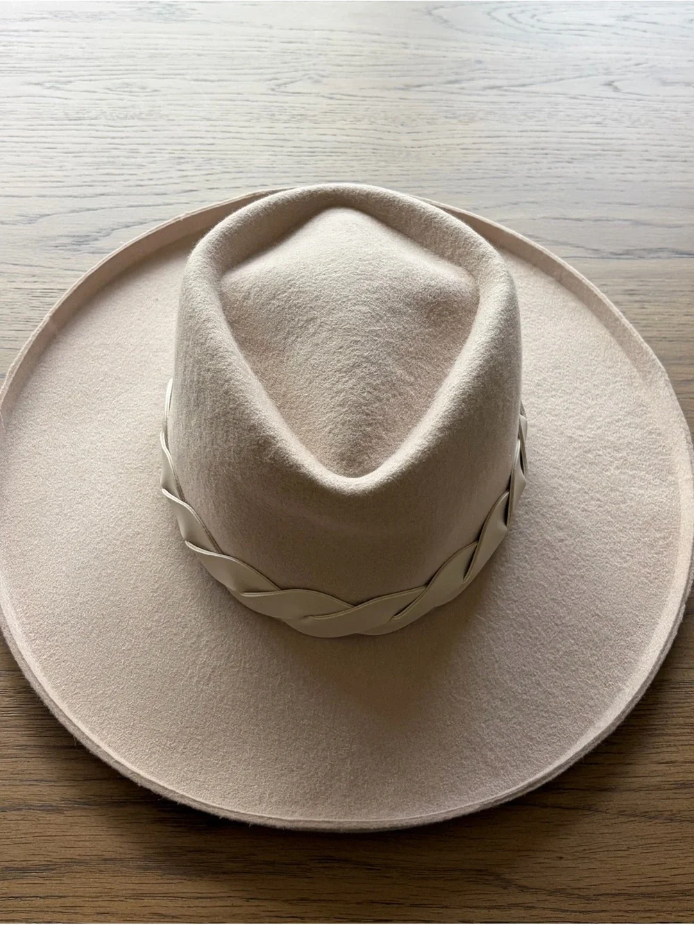 NWT San Diego Hat Company Womens One Size Beige Wool Felt Adjustable Fedora Hat